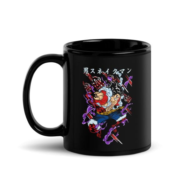 Luffy Gear 4 Snake Man Black Glossy Mug