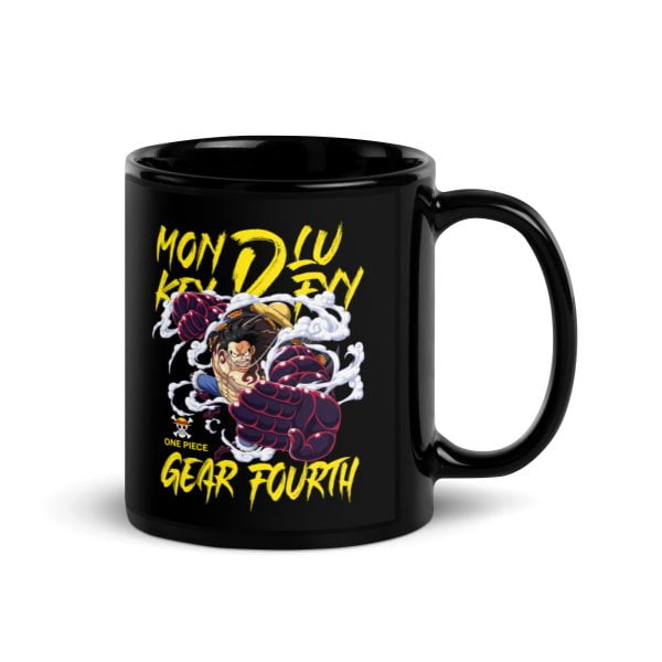 One Piece Luffy Gear 4 Black Glossy Mug