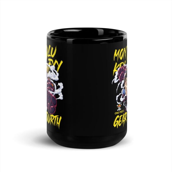 One Piece Luffy Gear 4 Black Glossy Mug