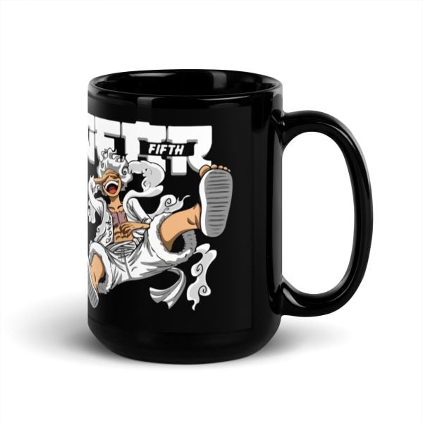Luffy Gear Fifth Nika Nika Black Glossy Mug