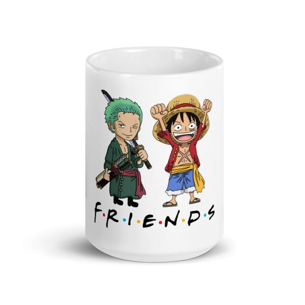 One Piece Friends White glossy mug