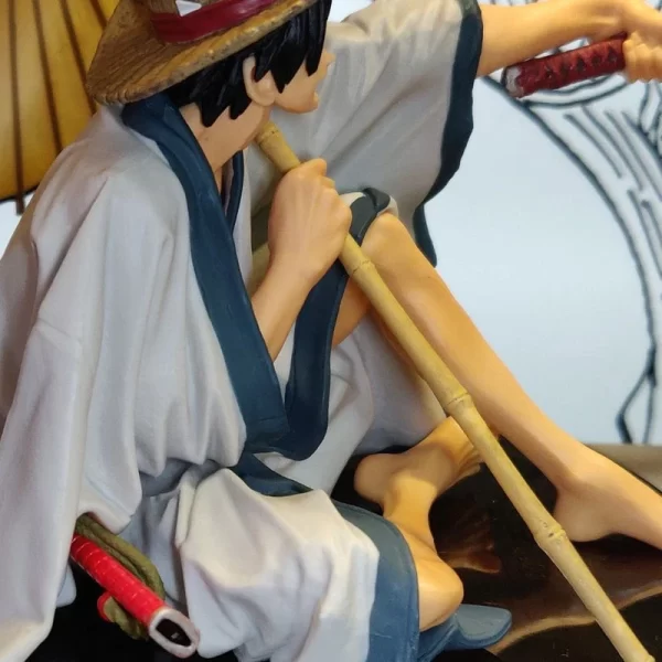 One Piece Luffy Sitting Holding An Umbrella Kimono Action Figure