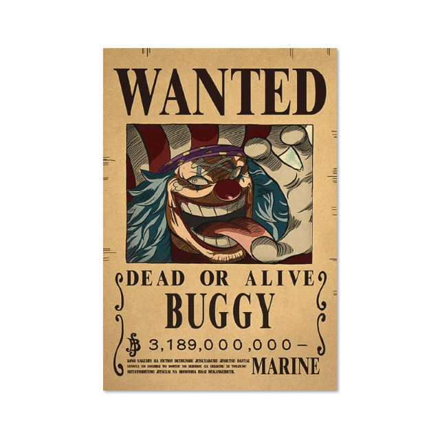 One Piece Buggy Wanted Poster