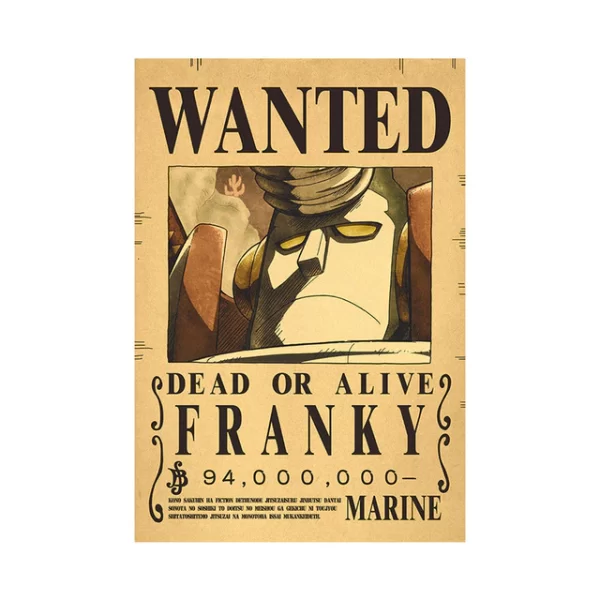 One Piece Franky Wanted Poster