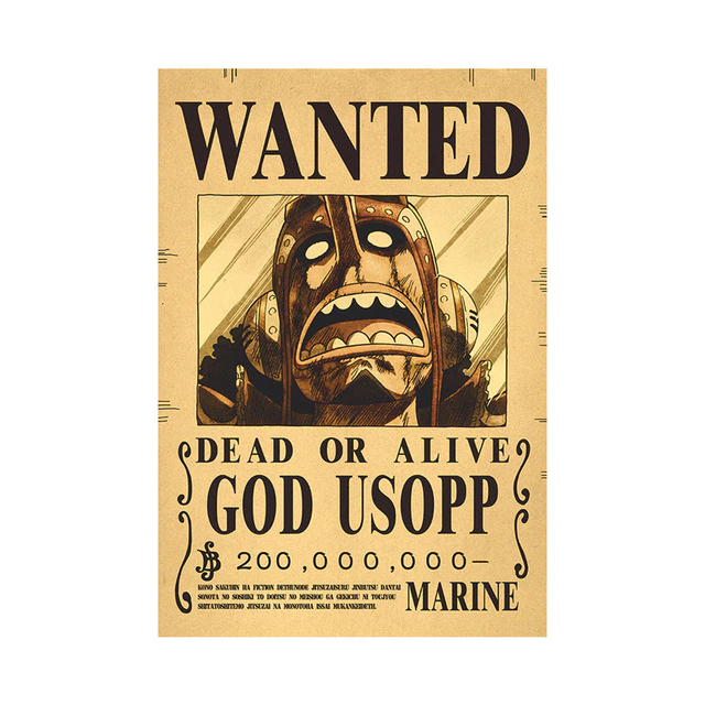 One Piece God Usopp Wanted Poster