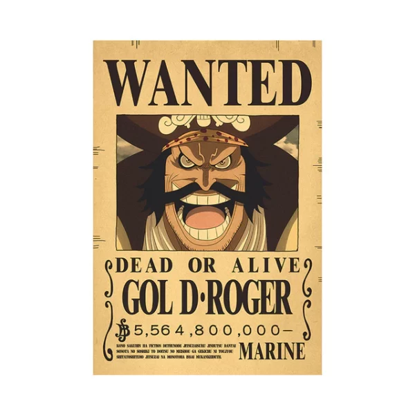 One Piece God D Roger Wanted Poster