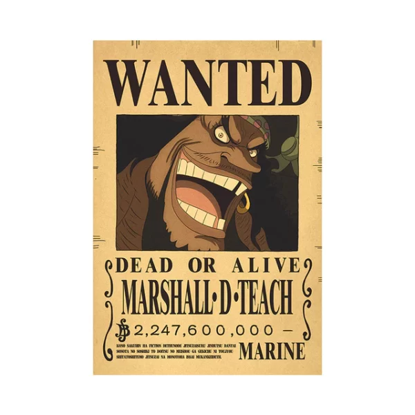 One Piece Marshall D Teach Wanted Poster